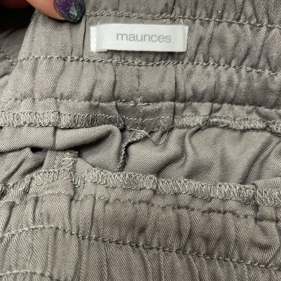 Maurices Taupe Slinky Flowy Elastic Pull On Shorts - Picture 3 of 7